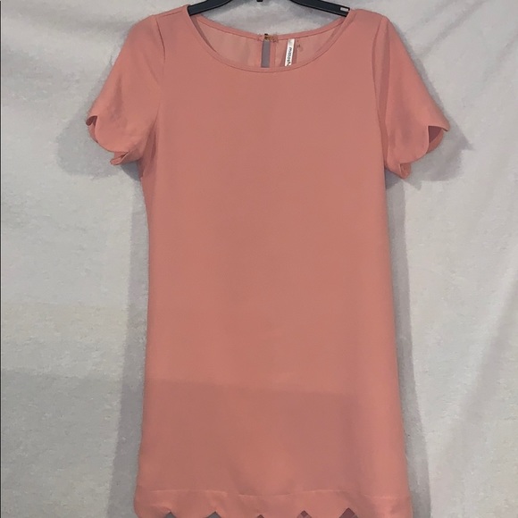 Pink Lily Boutique peach scalloped dress - Picture 5 of 5